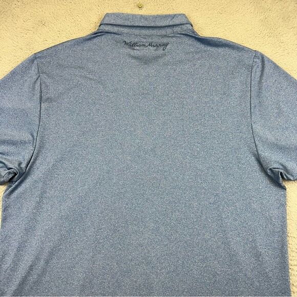 William Murray Polo Shirt Mens XXL Blue Golf Stretch Performance Contrast Plaid - Picture 7 of 16